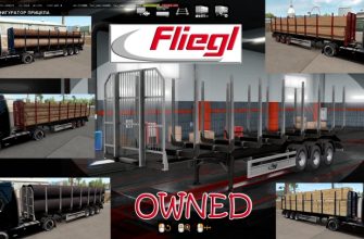 Прицеп для перевозки бревен Fliegl V1.0.16 (1.51) для ETS2, который можно приобрести.