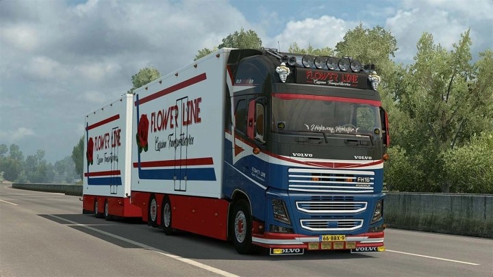 ETS2 – Volvo Fh16 Tandem Flower Line V4.0 (1.51)