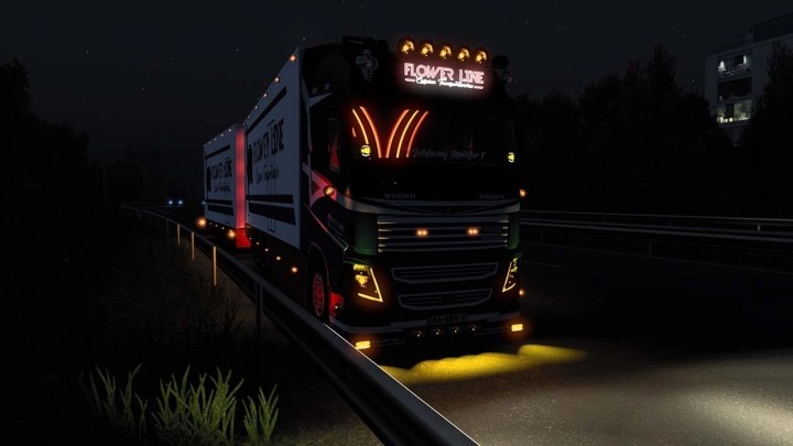 ETS2 – Volvo Fh16 Tandem Flower Line V4.0 (1.51)