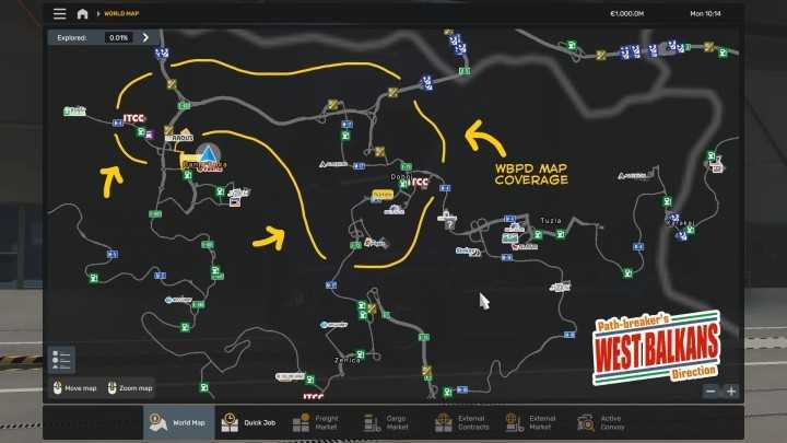 ETS2 West Balkans Path-Breakers Direction (Wbpd) Map V2.0 (1.51)