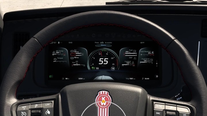 ATS Kenworth T680 Next Gen Improved Dashboard V1.0 (1.53)