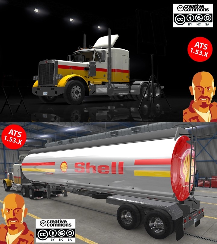 ATS Peterbilt 359 Shell & Custom Cistern Trailer V1.0 (1.53)