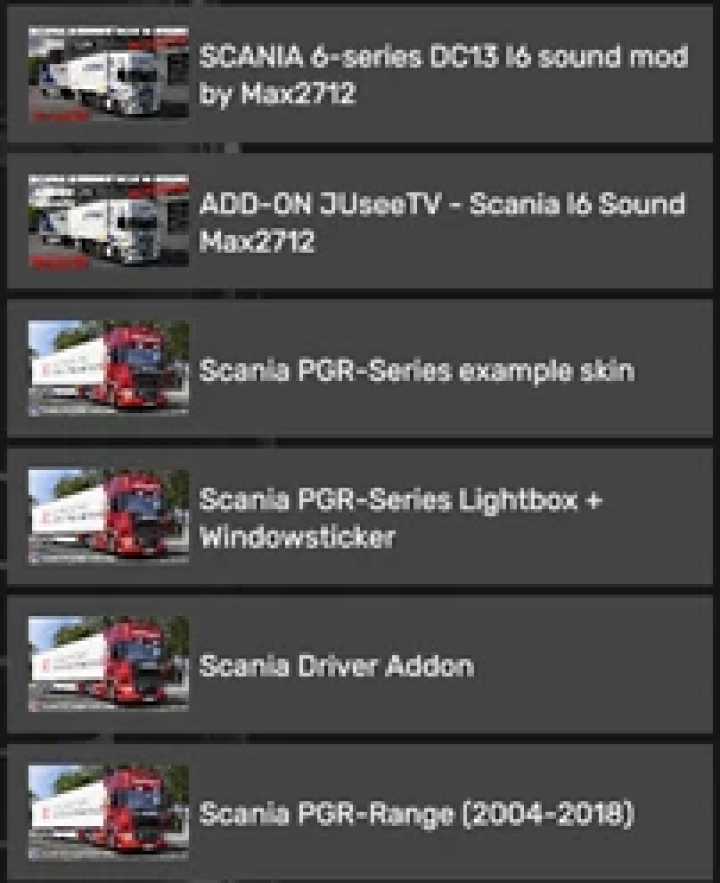 ETS2 [Add-On] Max2712 Scania Dc13-L6 Sound To Scania Pgr V1.0 (1.52)
