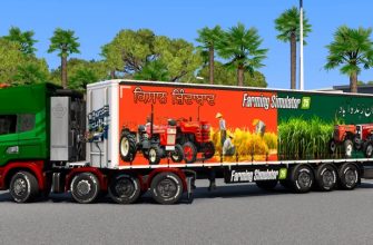 ETS2 Bharat-Pak Kisaan Ek Saath Fs25 Trailer Skin V1.0 (1.53) - название скина для трейлера в игре Euro Truck Simulator 2, который добавляет новый дизайн на прицеп Fs25