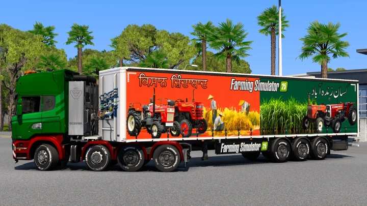 ETS2 Bharat-Pak Kisaan Ek Saath Fs25 Trailer Skin V1.0 (1.53)
