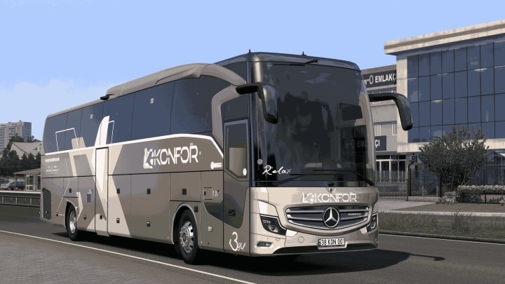 ETS2 Mercedes-Benz Travego 16 Shd Euro 6 Konfor Turizm New Skin V1.0 (1.52)