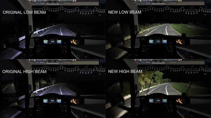 ETS2 Original Head Lights Improved V1.0 (1.52)