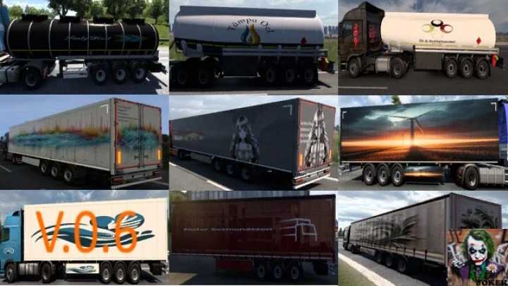 ETS2 Ai Traffic Trailer Paint Job Pack V0.6 (1.53)