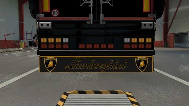 ETS2 Lamborghini Skin & Mudflap For Scs Box Trailer V0.1 (1.53)