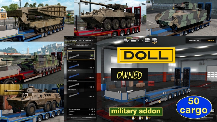 ETS2 Military Addon For Ownable Trailer Doll Panther V1.3.18 (1.53)