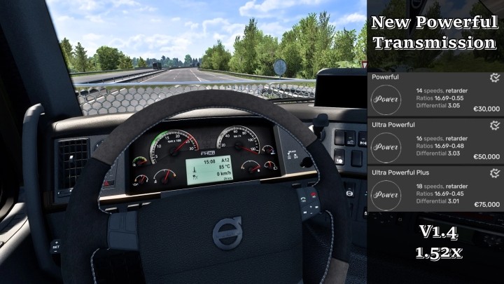 ETS2 New Powerful Transmission V1.4 (1.53)