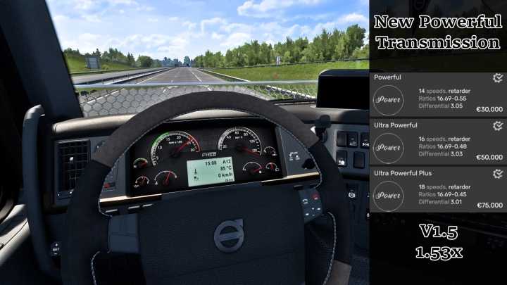 ETS2 New Powerful Transmission V1.5 (1.53)