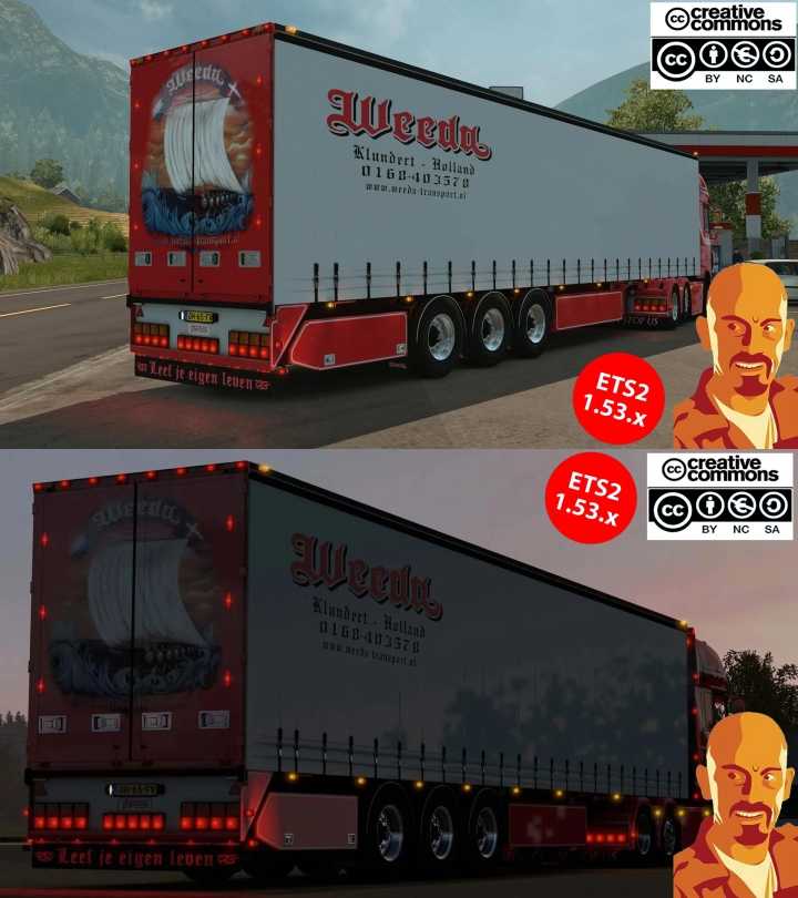 ETS2 Vogelzang Weeda Curtain Trailer V14.0 (1.53)