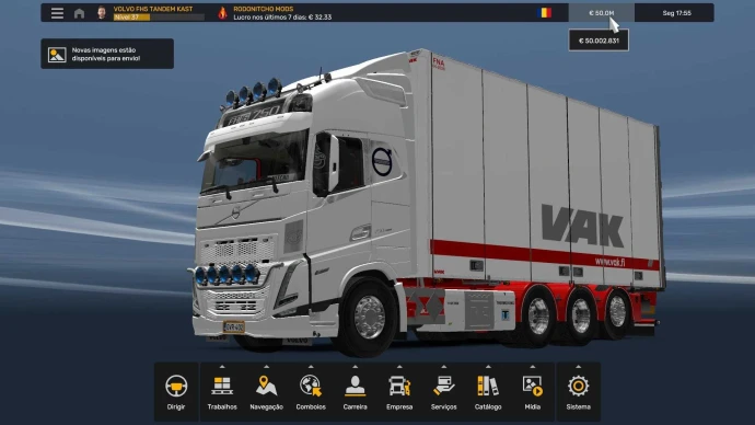 ETS2 1.53 - Profile Volvo FH5 Tandem Kast V1.0