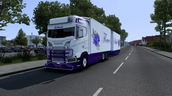 ETS2 1.53 - Scania S500 Flower Shuttle+Trailer V2.3