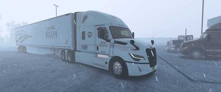 ATS – Freightliner Cascadia RR Cab KLLM Skin White V1.0 (1.53)