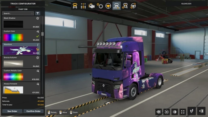 ETS2 1.53 - Purple Swan Moonlove Paint Job V1.0