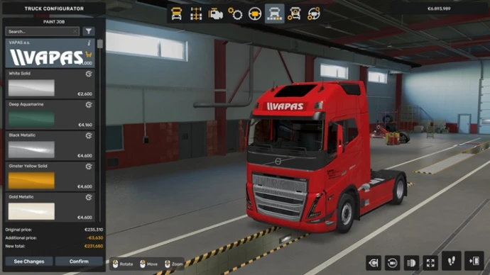 ETS2 1.53 - Volvo FH 4/5/6 Vapas A.S. Skins V1.0