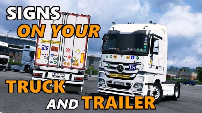 ETS2 1.54 - Signs on Your Truck and Trailer V1.0.6.10S