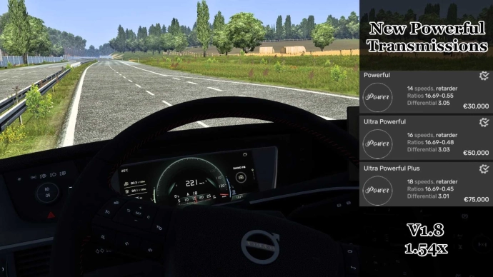 ETS2 1.54 - New Powerful Transmissions V1.8