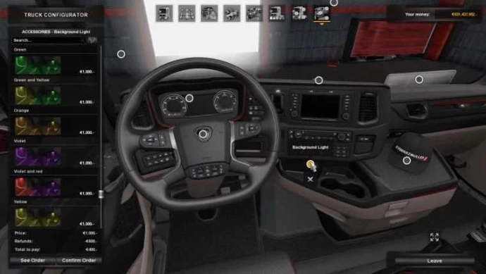 ETS2 1.54 - Background Lights & V8 Back Panels for New Scania R & S