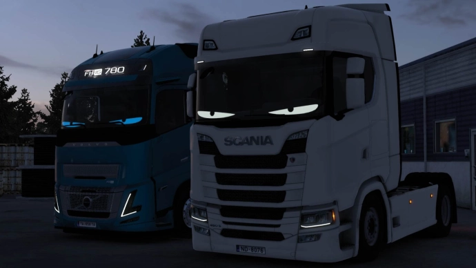 ETS2 1.54 - Animated LED Window Eyes