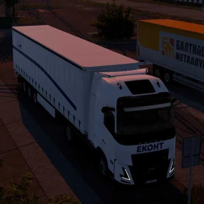 ETS2 1.54 - Volvo FH6 Aero и Curtainsider Trailer Econt Logistics Pack V1.0 ETS2 1.54 - Volvo FH6 Aero и Curtainsider Trailer Econt Logistics Pack V1.0
