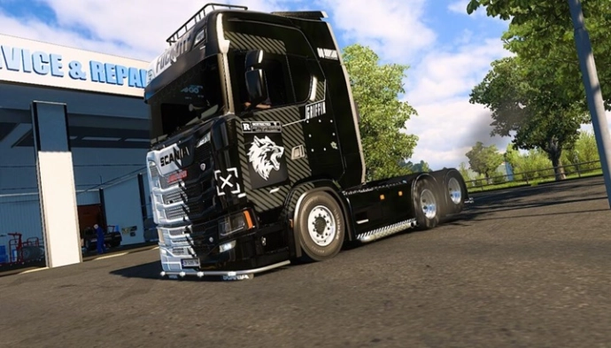 ETS2 1.54 - Скин Scania Black X White ETS2 1.54 - Скин Scania Black X White