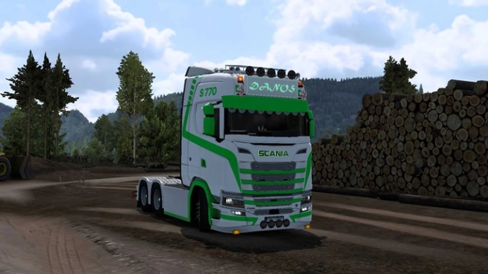 ETS2 1.54 - Зеленая лесная окраска для Next Gen Scania S, R V1.0 ETS2 1.54 - Зеленая лесная окраска для Next Gen Scania S, R V1.0