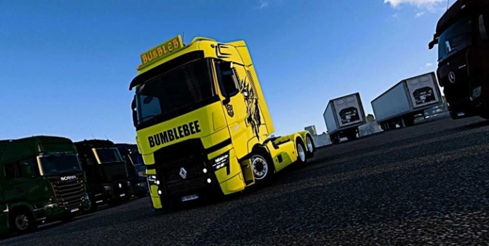 ETS2 1.54 - Скин Renault T Bumblebee V1.0 ETS2 1.54 - Скин Renault T Bumblebee V1.0