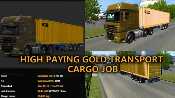 ETS2 1.54 - Высокооплачиваемая работа по перевозке золота V1.0 ETS2 1.54 - Высокооплачиваемая работа по перевозке золота V1.0
