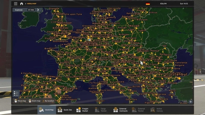 ETS2 1.54 - World Map Background V2.0