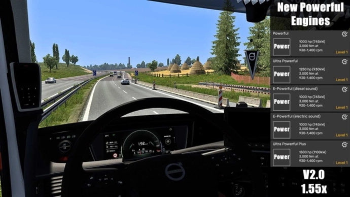 ETS2 1.55 - Новые мощные двигатели V2.0 ETS2 1.55 - Новые мощные двигатели V2.0