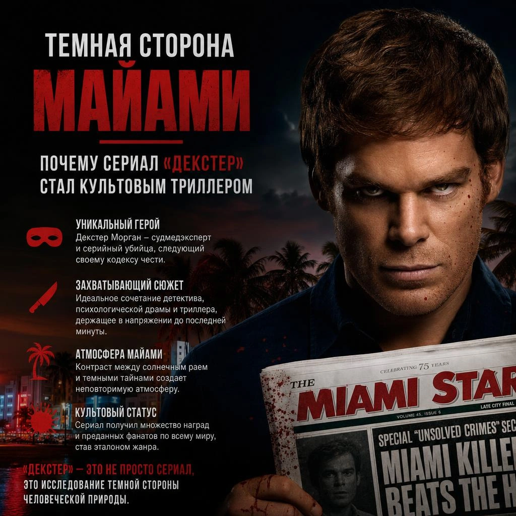 Темная сторона Майами: почему сериал «Декстер» стал культовым триллером