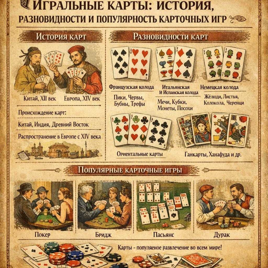 Игральные карты: история, разновидности и популярность карточных игр