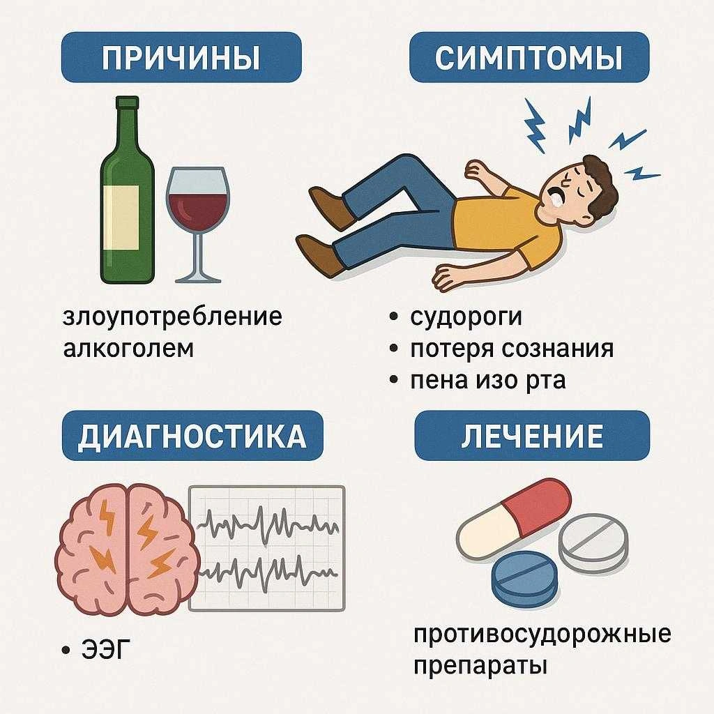 Алкогольная эпилепсия: причины, симптомы, диагностика и лечение